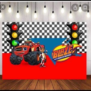 Blaze and the monster machine Birthday Backdrop